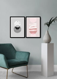 Wallity Cuadro Decorativo Enmarcado en MDF y PVC Multicolor (2 Piezas)